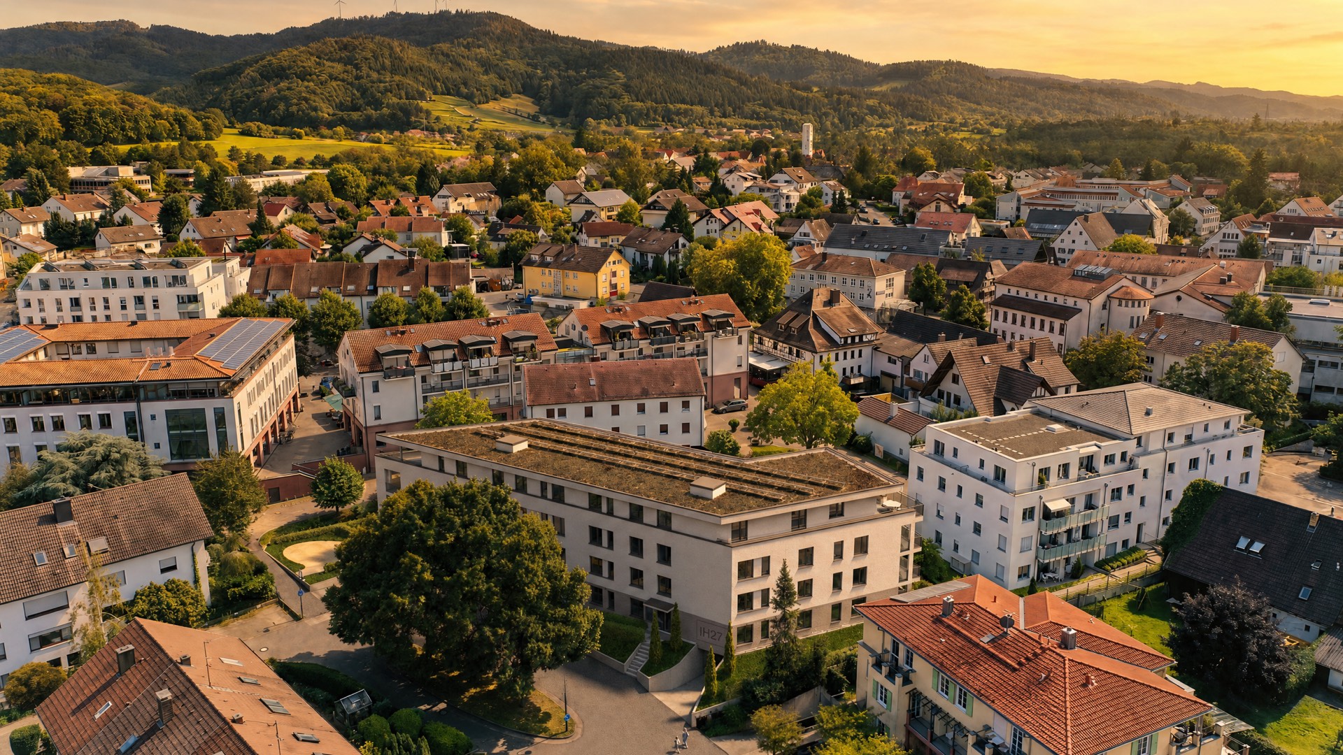 Luftaufnahme Neubau Eigentumswohnungen Im Hofacker 27 & 27a, Gundelfingen – Allgeier Wohnbau